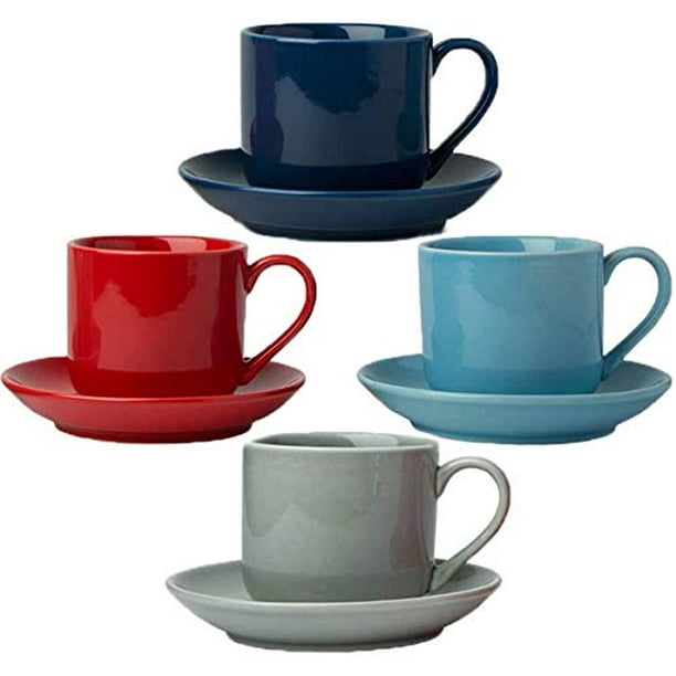 Premium White Porcelain Espresso Cups Set of 4 With Matching Saucers Dopio Double Shot 8 Piece Gift Box Demitasse Set – Italian Caffè Mugs 4oz Turkish Coffee Cup – Lungo Shots Premium White Porcelain Espresso Cups Set of 4 With Matching Saucers Dopio Double Shot 8 Piece Gift Box Demitasse Set – Italian Caffè Mugs 4oz Turkish Coffee Cup – Lungo Shots